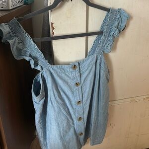 J crew sleeveless denim top size small